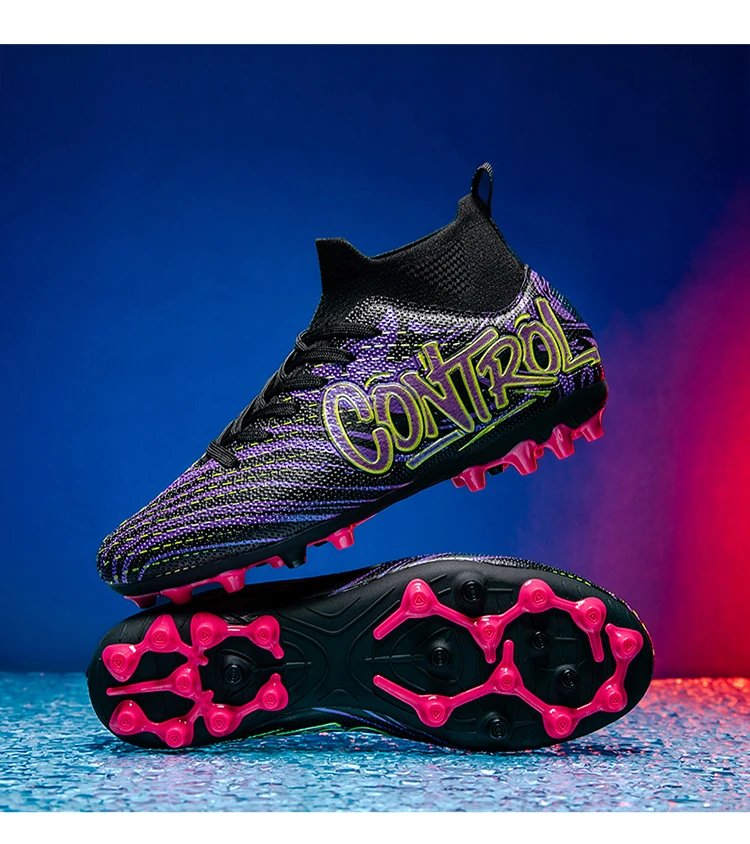 Design Control Purple Lime Green Football Cleats Sneakers - 16