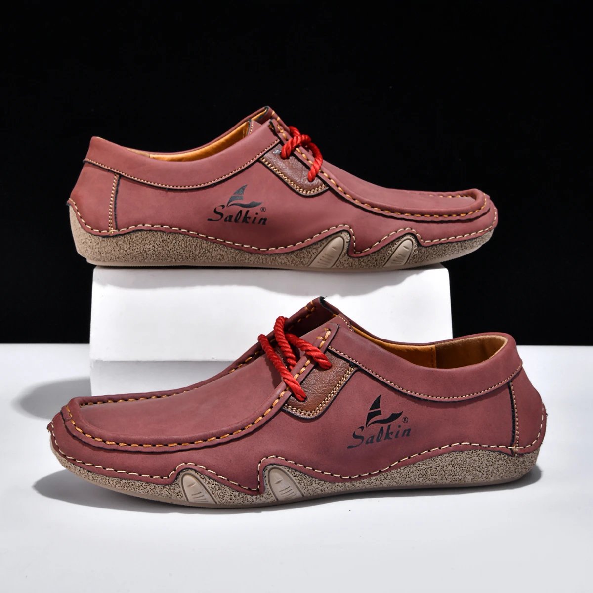 Design Salkin Casual Loafers Tan Suede Loafers - 16