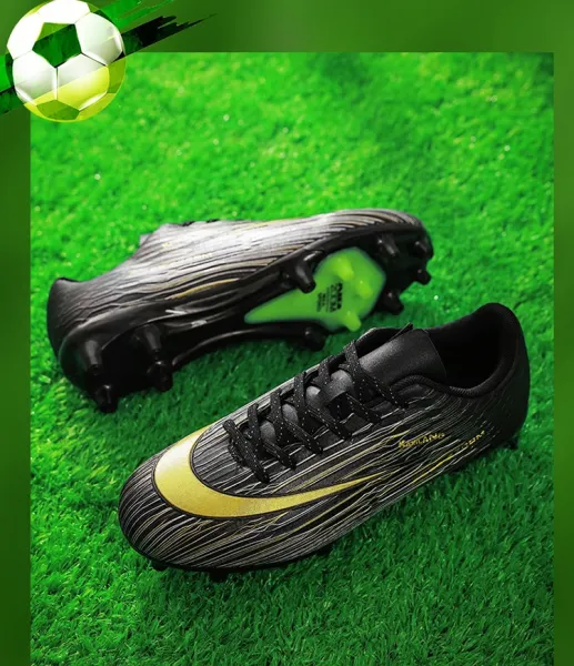 Design Kawlang F-52 ZOOM Black Gold Indoor Soccer Shoes Sneakers - 44