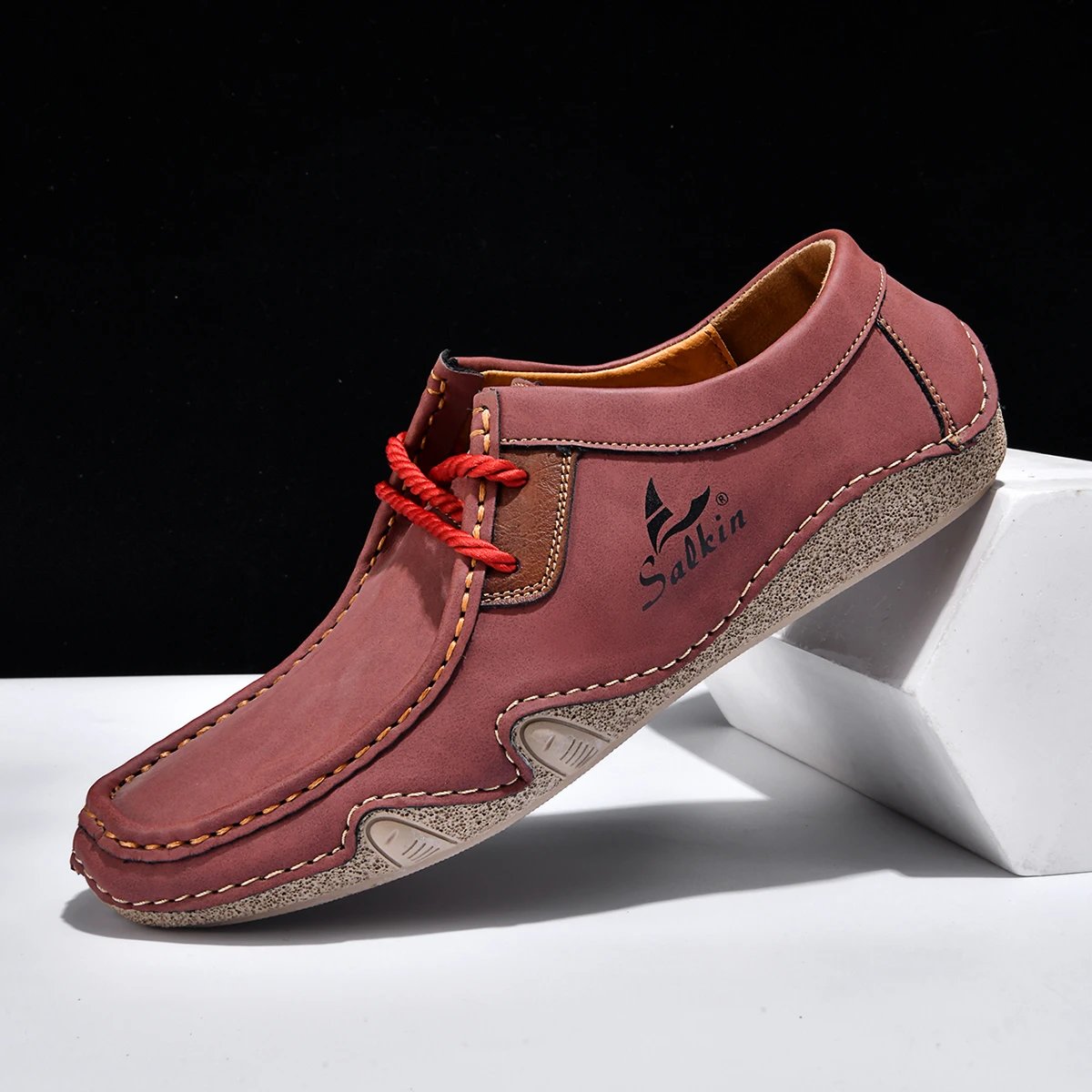 Design Salkin Casual Loafers Tan Suede Loafers - 34