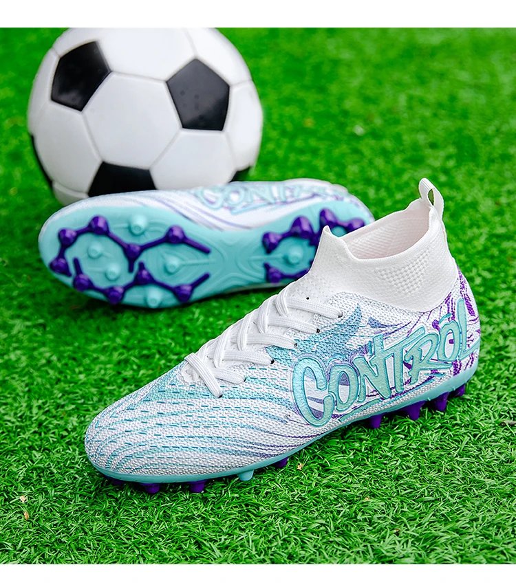 Design Control Purple Lime Green Football Cleats Sneakers - 9