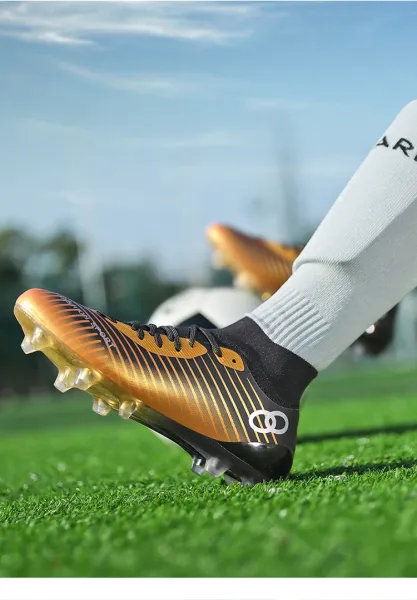 Design Fashion Sport Football Cleats Neon Yellow Blue White Sneakers - 21