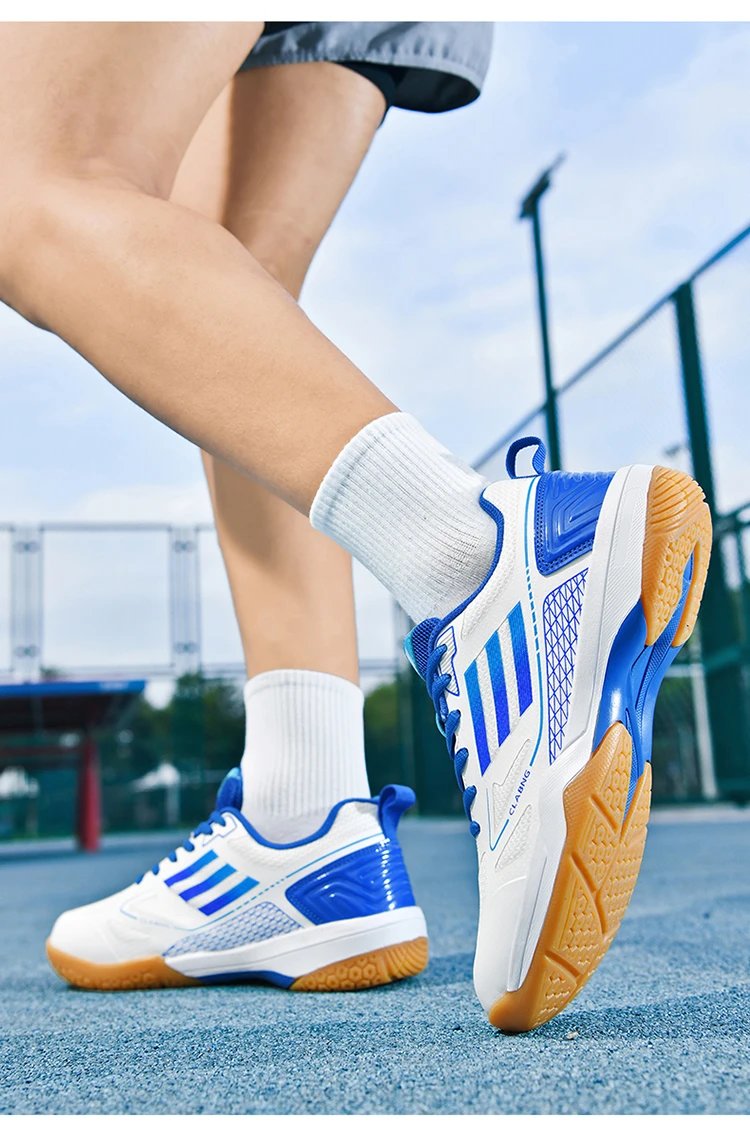 Design CLABNG Badminton Shoe White Blue Gum Sole Sneakers - 29