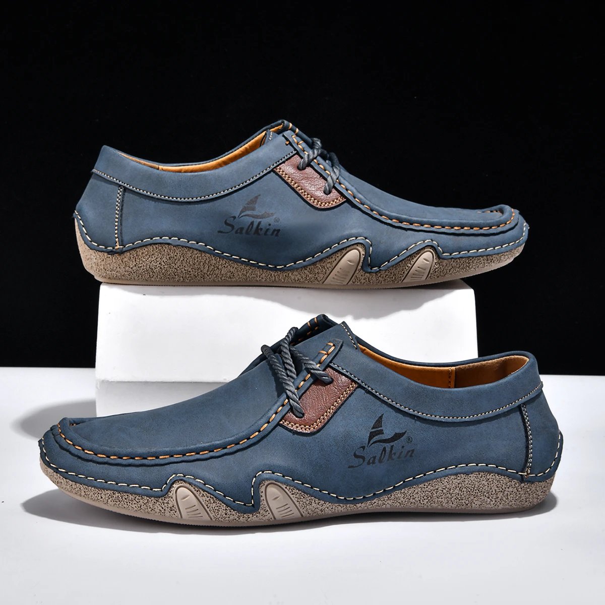 Design Salkin Casual Loafers Tan Suede Loafers - 17