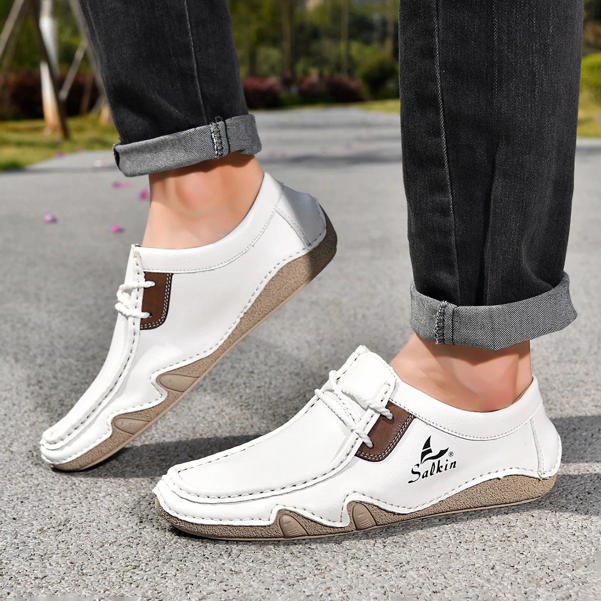 Design Salkin Casual Loafers Tan Suede Loafers - 48