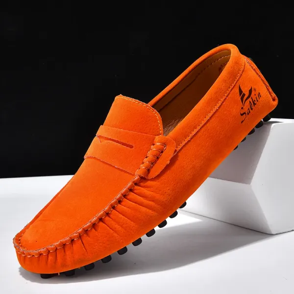Design Salkin Loafers Pink Suede Casual Shoes Loafers - 43