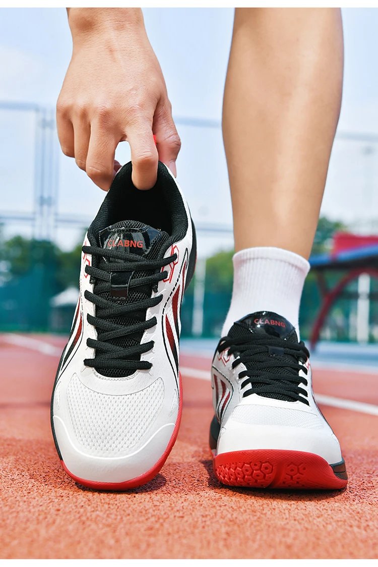 Design CLABNG Court Pro White Blue Pink Badminton Shoes Sneakers - 13
