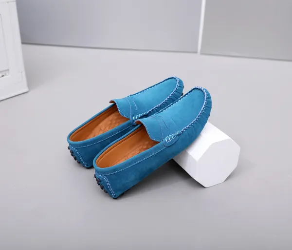 Design Loafer in Sky Blue Suede Casual Shoes - 43