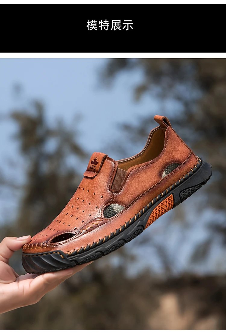 Design White Perforated Slip-On Sandal with Orange Accents Casual Shoes - 12