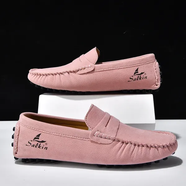 Design Salkin Loafers Pink Suede Casual Shoes Loafers - 17
