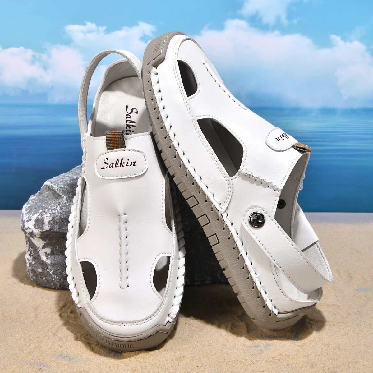 Design Sandal Blue Suede Outdoor Slide Sandals - 24
