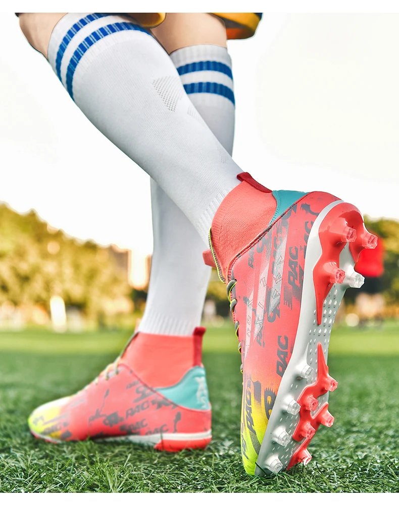 Design Football Turf Shoes Light Blue Gray Print Sneakers - 19