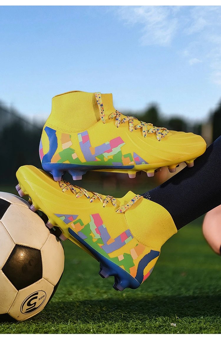 Design Football Cleat White Multicolor Graphic Print Stud Shoe Sneakers - 23