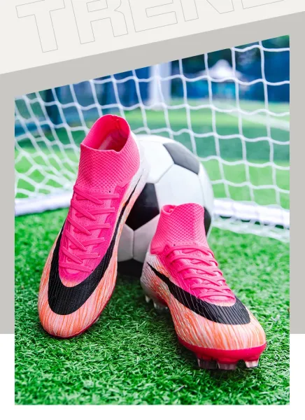 Nike Mercurial Superfly VI Academy FG Pink Orange White Football Cleats Sneakers - 24