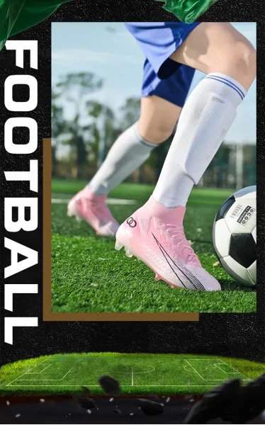 Design Football Turf Shoes Blue Gradient Sneakers - 3