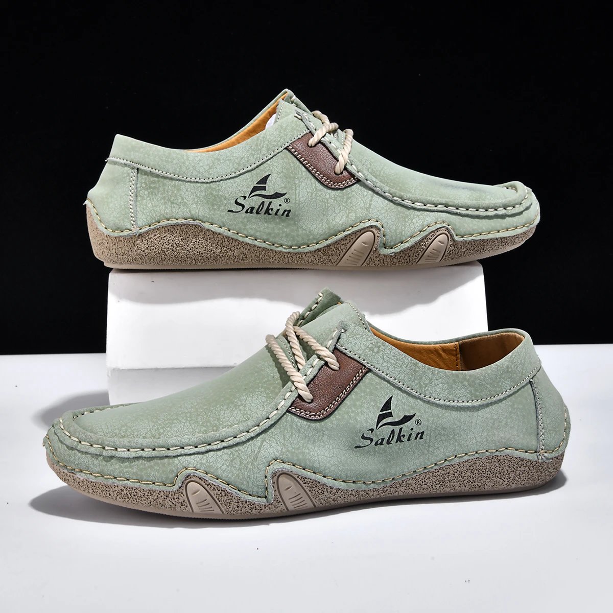Design Salkin Casual Loafers Tan Suede Loafers - 13