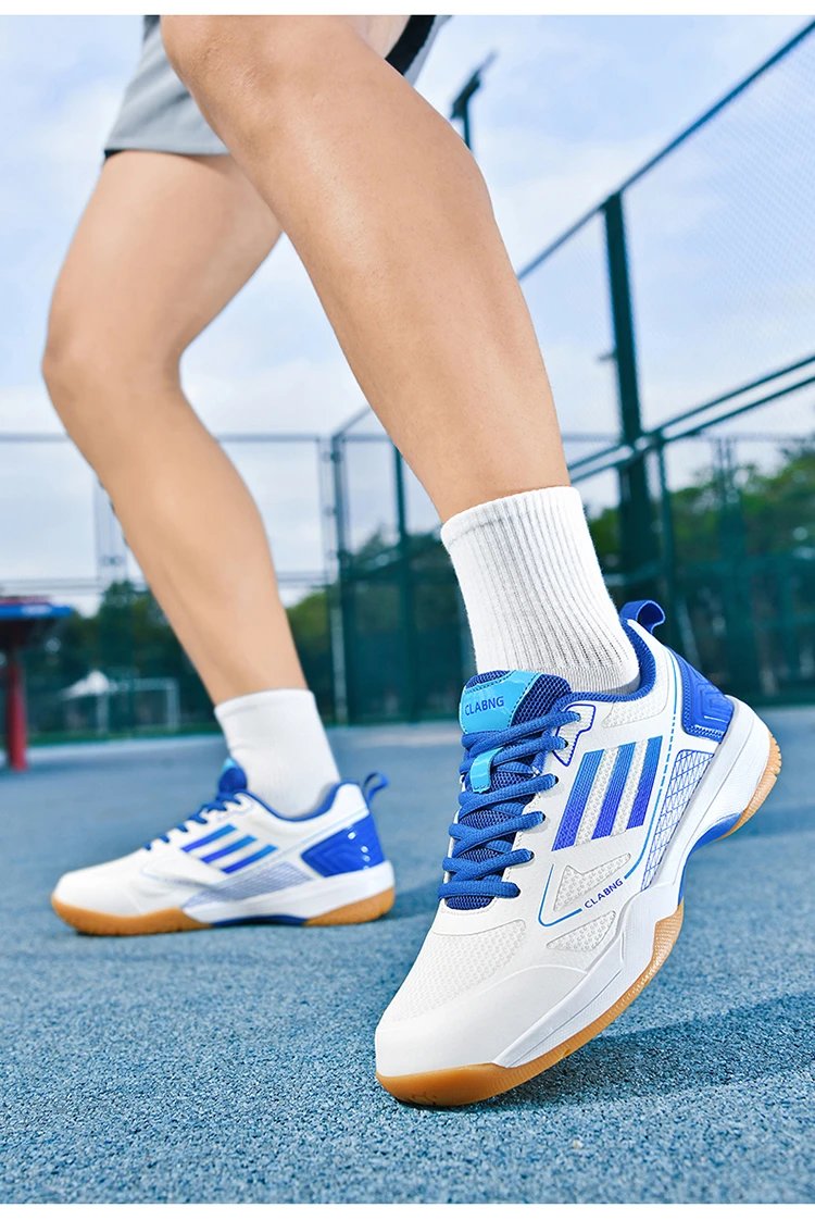 Design CLABNG Badminton Shoe White Blue Gum Sole Sneakers - 28