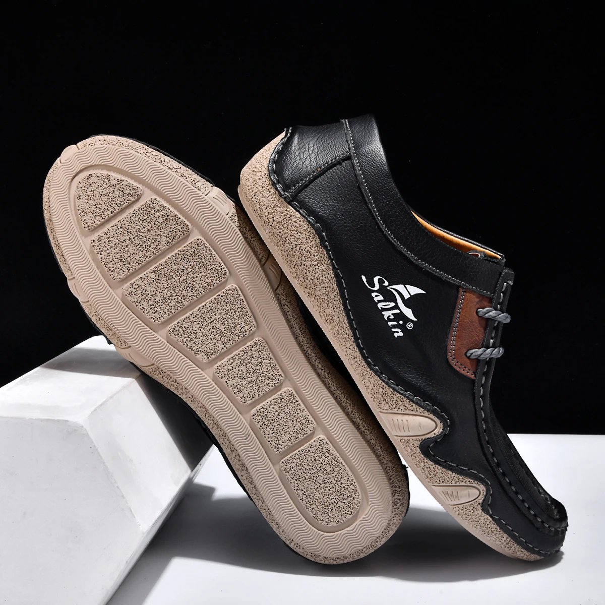 Design Salkin Casual Loafers Tan Suede Loafers - 32