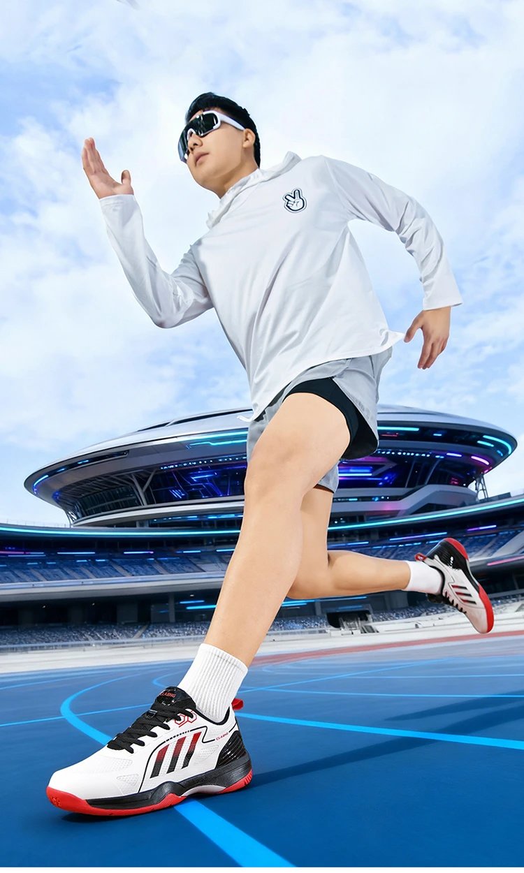 Design CLABNG Court Pro White Blue Pink Badminton Shoes Sneakers - 11