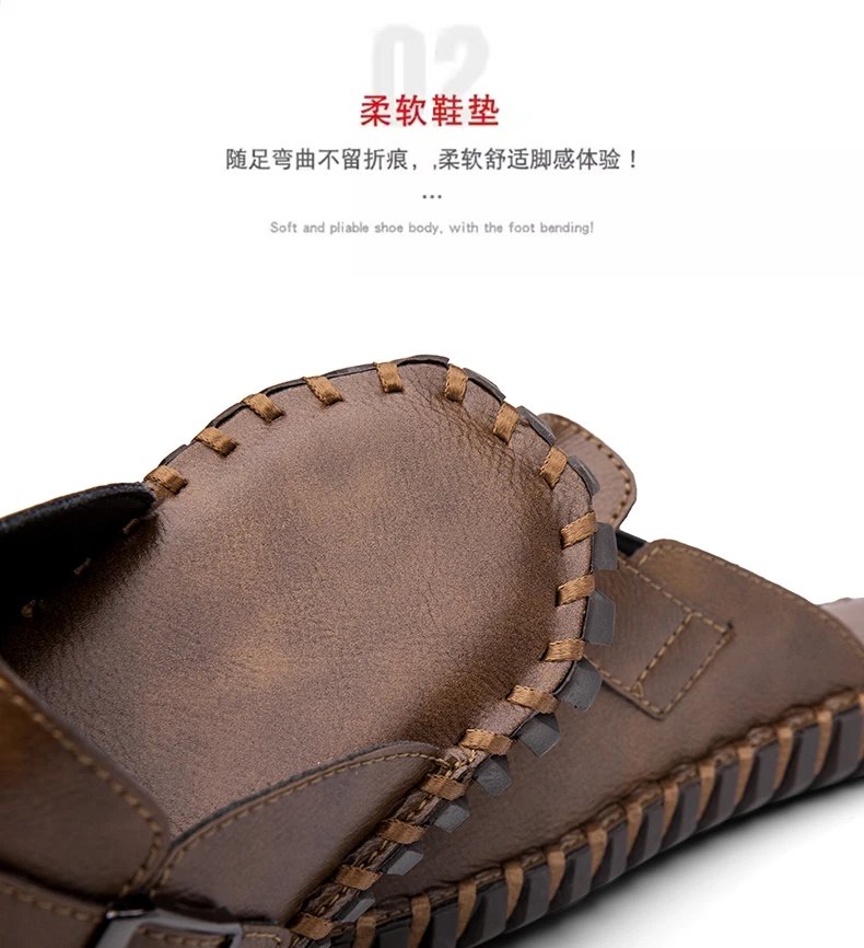 Design Brown Buckle Slide Sandals Slippers - 9