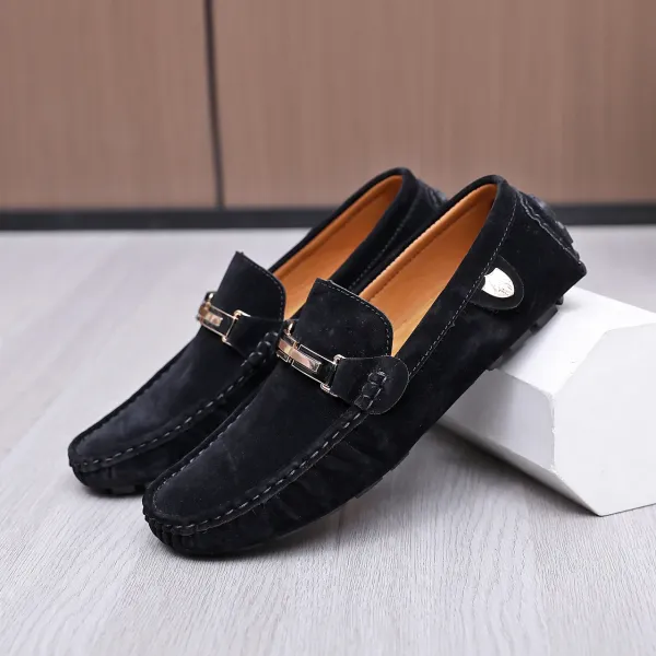 Design Loafer Gray Suede Slip-On Loafers - 16