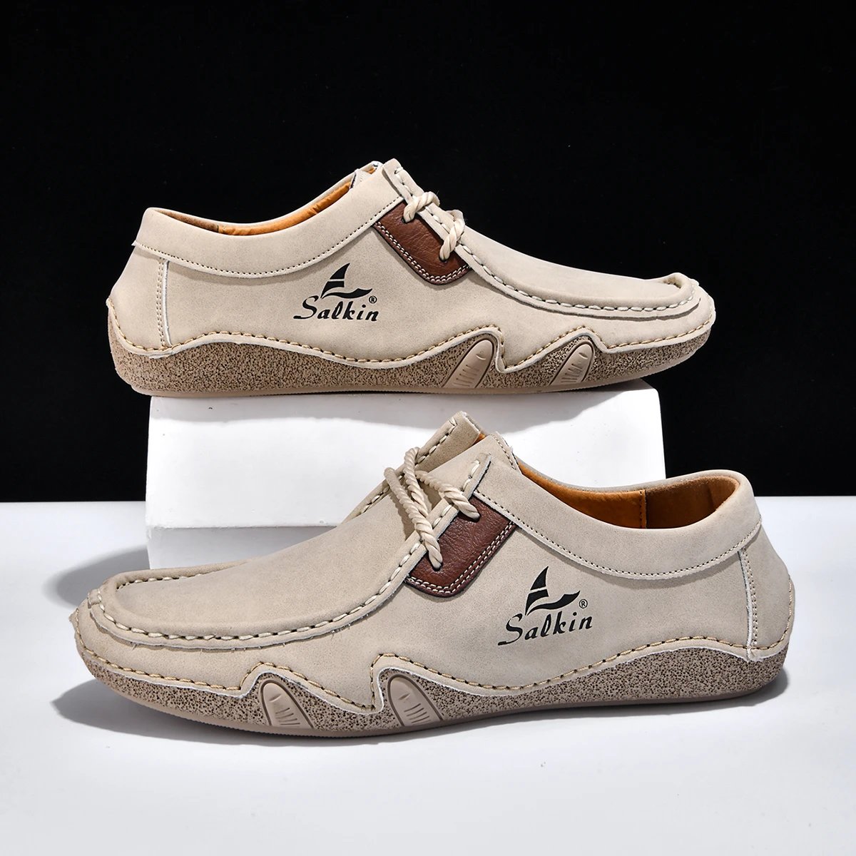 Design Salkin Casual Loafers Tan Suede Loafers - 10