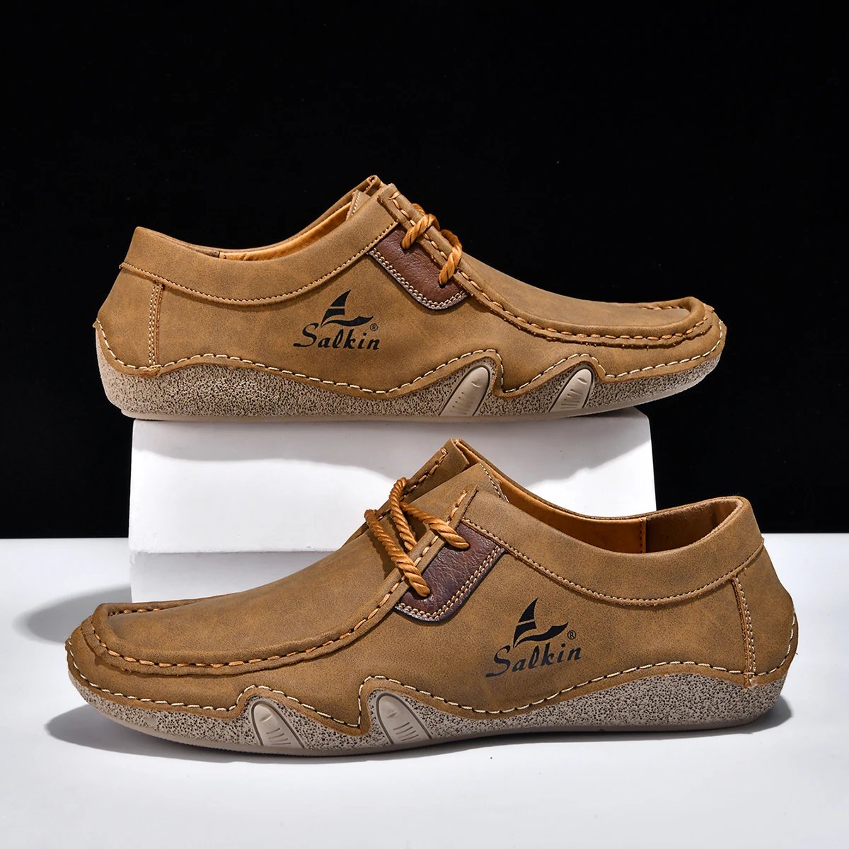Design Salkin Casual Loafers Tan Suede Loafers - 15
