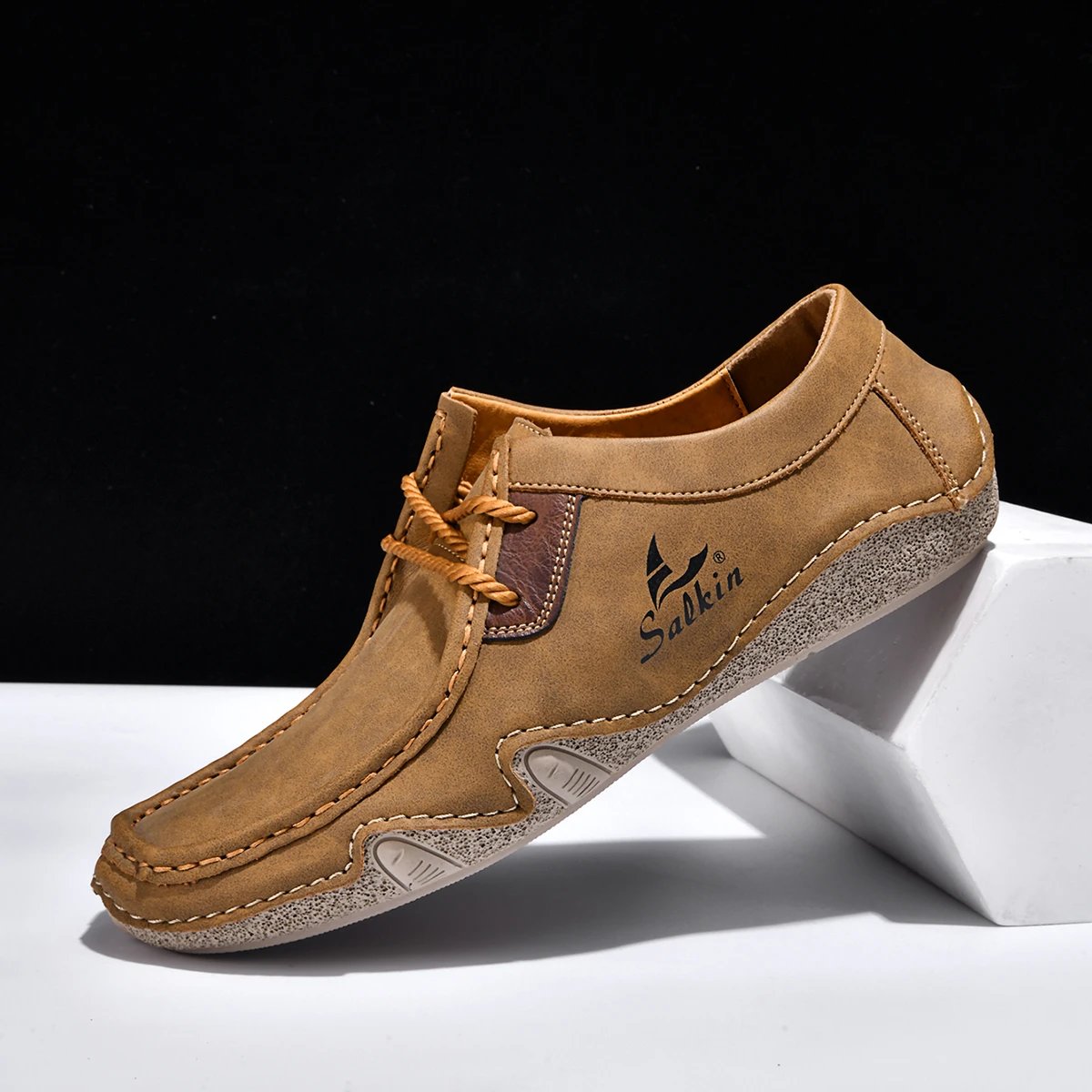 Design Salkin Casual Loafers Tan Suede Loafers - 35