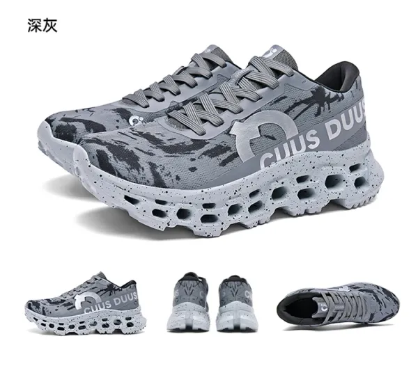 Design CIUS DUUS All-Black Splatter Print Chunky Sneakers - 26