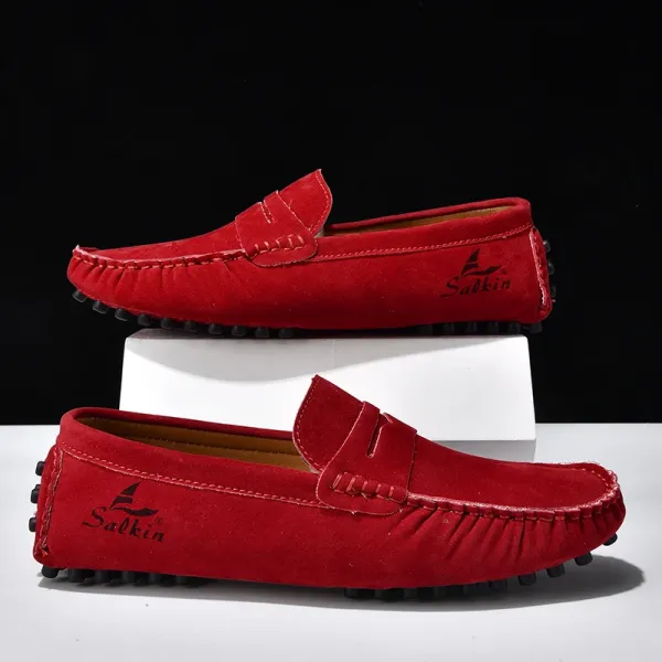 Design Salkin Loafers Pink Suede Casual Shoes Loafers - 16