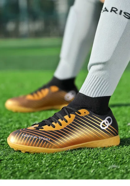 Design Fashion Sport Football Cleats Neon Yellow Blue White Sneakers - 33
