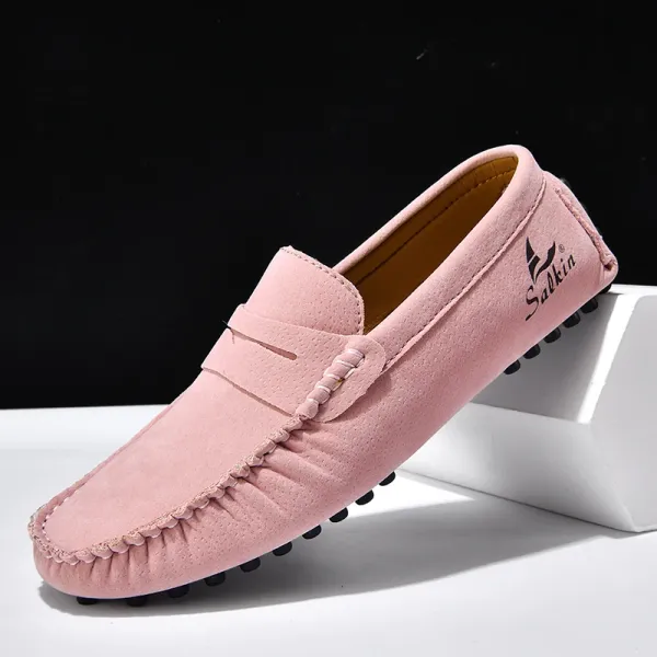 Design Salkin Loafers Pink Suede Casual Shoes Loafers - 44