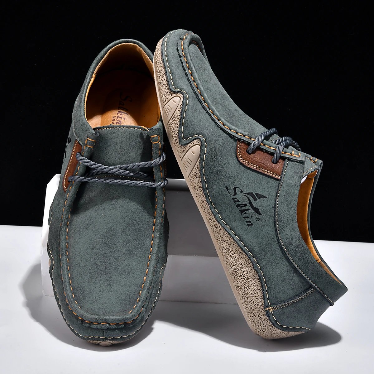 Design Salkin Casual Loafers Tan Suede Loafers - 22