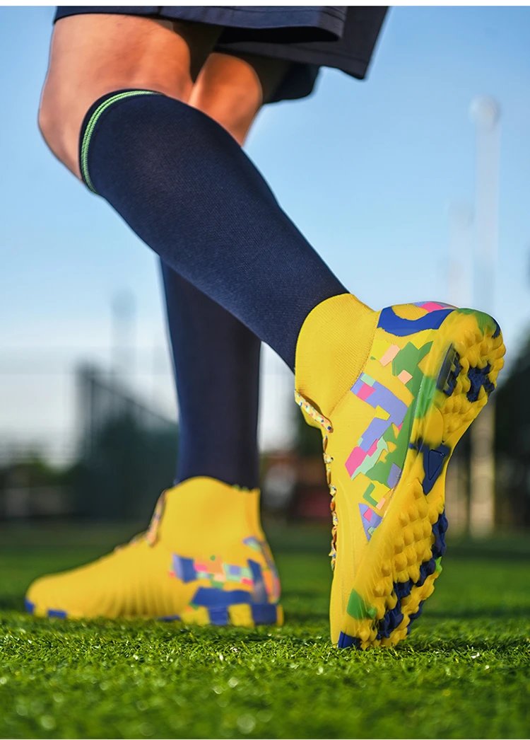 Design Football Cleat White Multicolor Graphic Print Stud Shoe Sneakers - 16