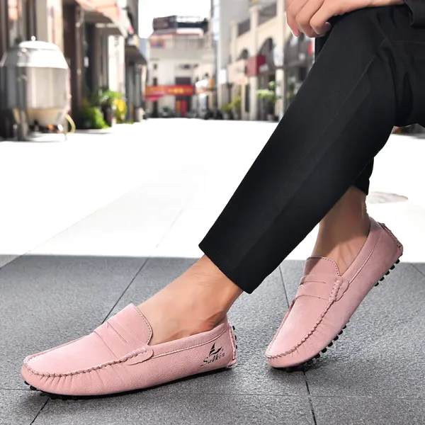 Design Salkin Loafers Pink Suede Casual Shoes Loafers - 50