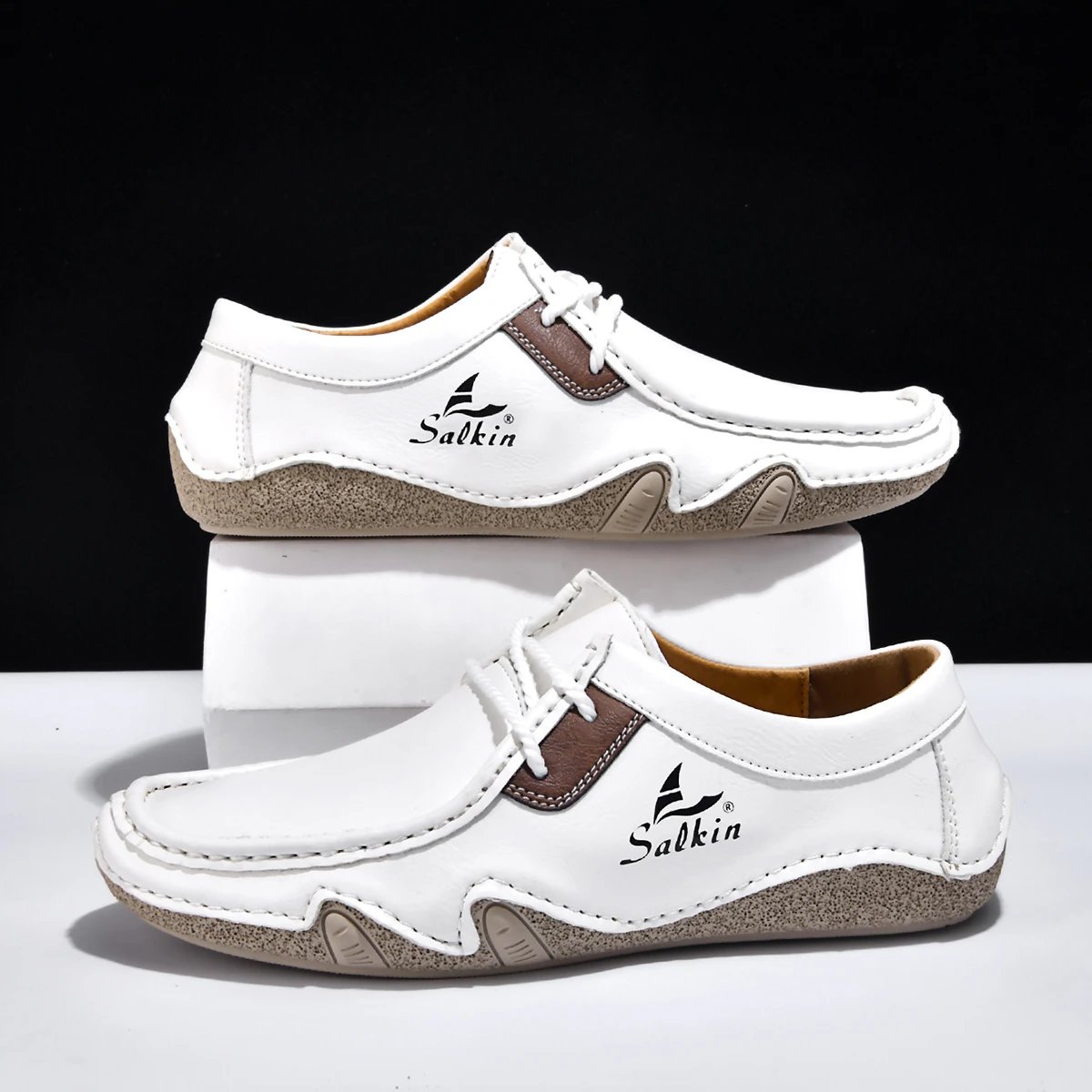 Design Salkin Casual Loafers Tan Suede Loafers - 12