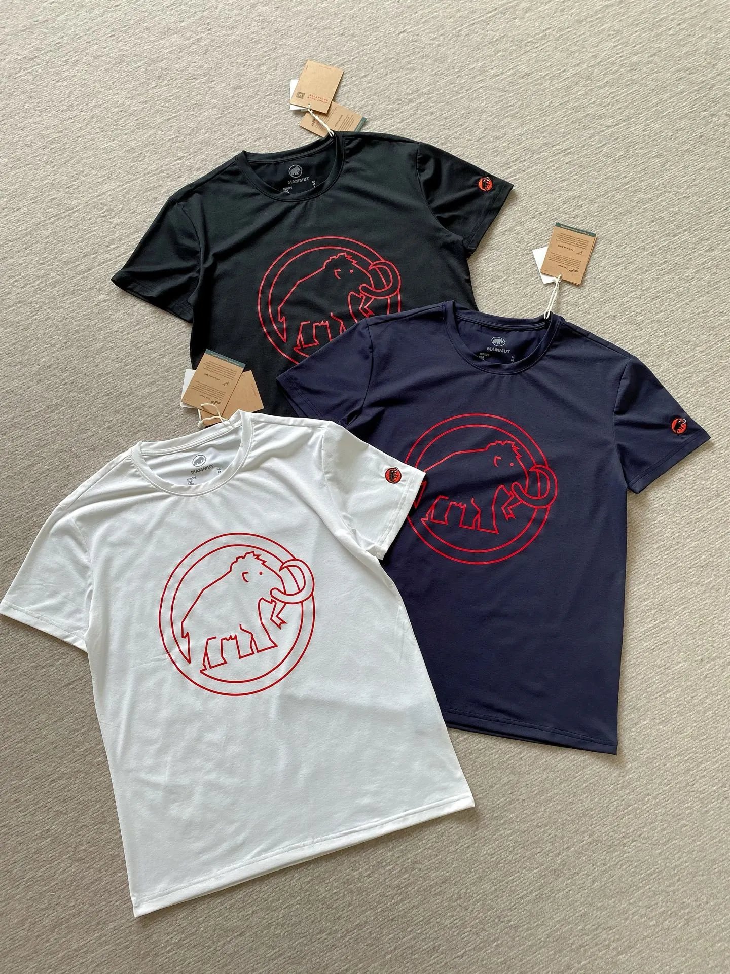 Men's Outdoor Classic Red Label Big Logo Moisture Wicking Quick Dry Comfortable Casual Crew Neck Short Sleeve T-Shirt