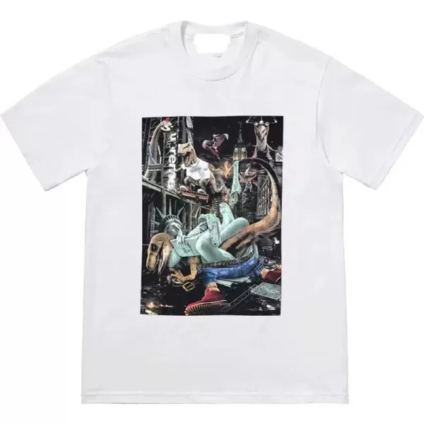 Gallery Dept. Dinosaur Collage White T-Shirt - 1