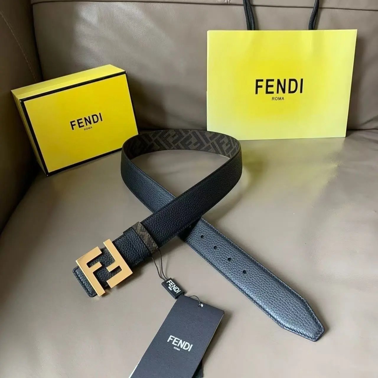 Gucci Belts Iridescent GG buckle belt — FENDI-Gold buckle