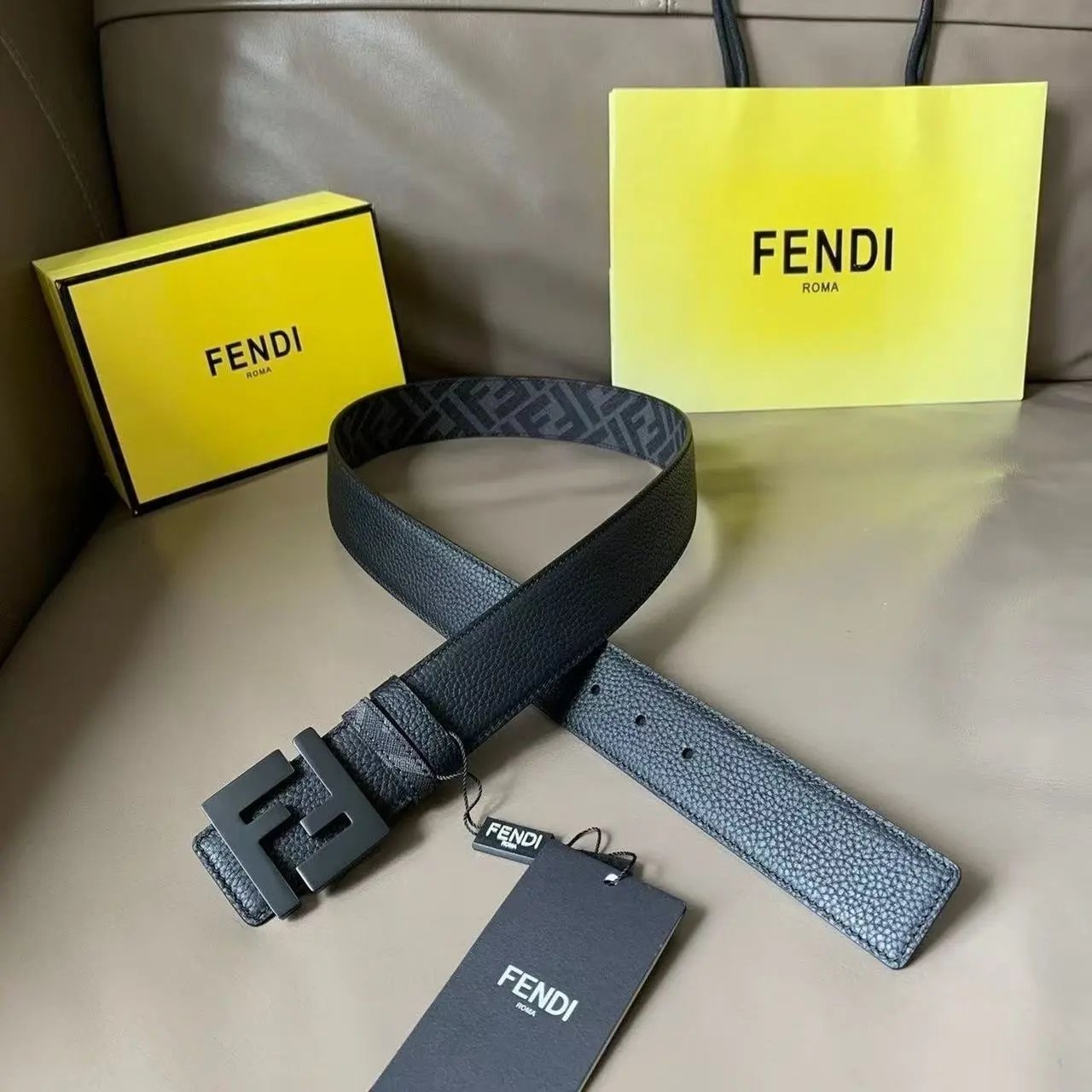 Gucci Belts Iridescent GG buckle belt — FENDI-Black button