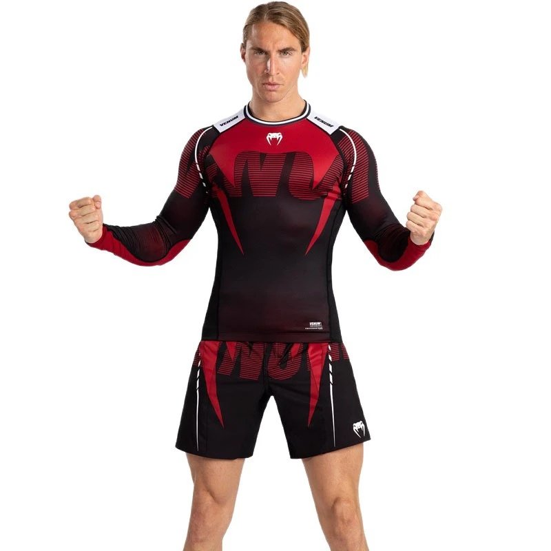 Venum T-Shirts Short-Sleeve UFC Fight Shirt — 32-Red long-sleeved