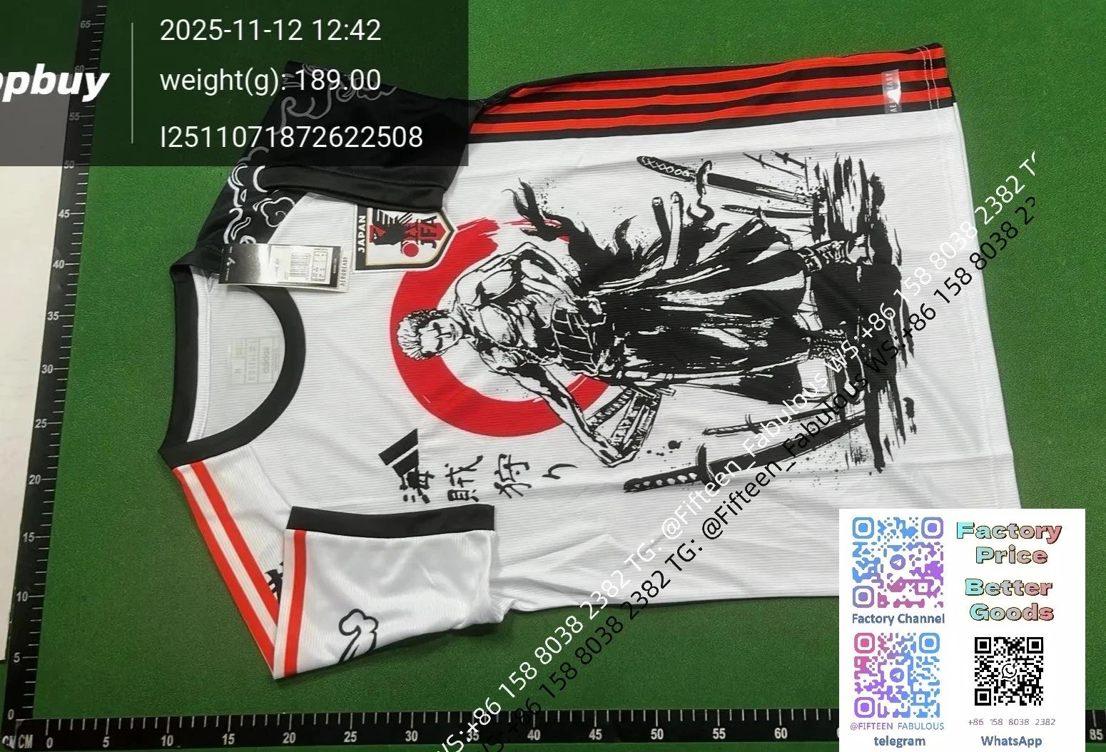Adidas Japan National Team Samurai Graphic Jersey White / Black - 40