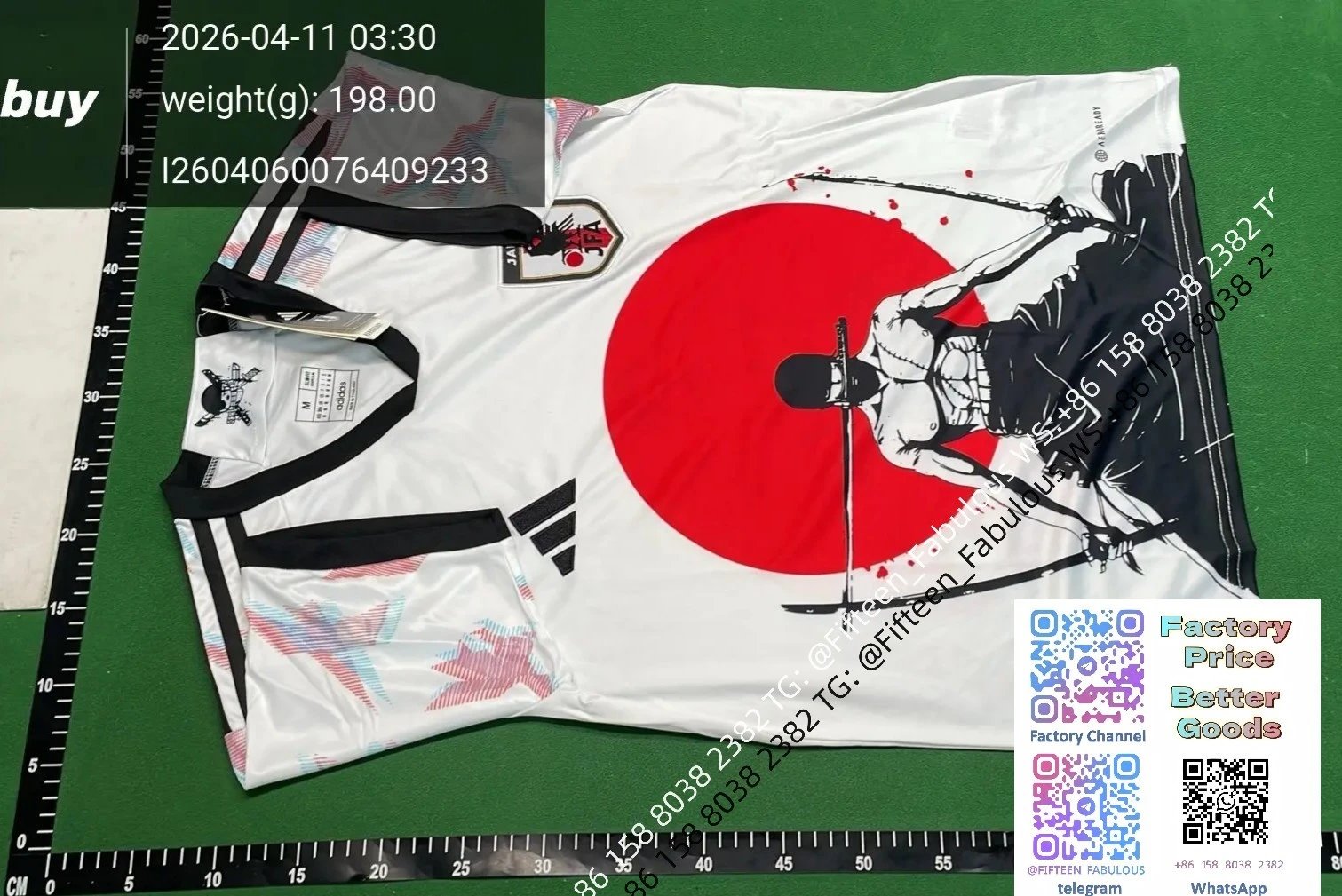 Adidas Japan National Team Samurai Graphic Jersey White / Black - 48