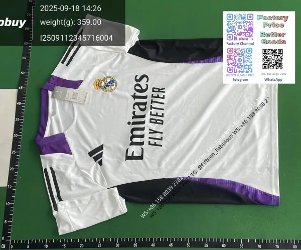 Real Madrid x Adidas Training Kit White Purple Black Jersey and Shorts Set - 32