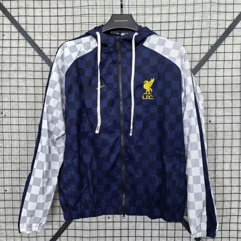 Liverpool royal blue checkered windbreaker