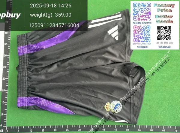 Real Madrid x Adidas Training Kit White Purple Black Jersey and Shorts Set - 34