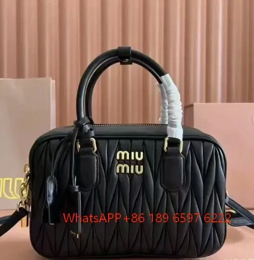 Miu Miu Matelassé Boston Bag Black Handbag - 1