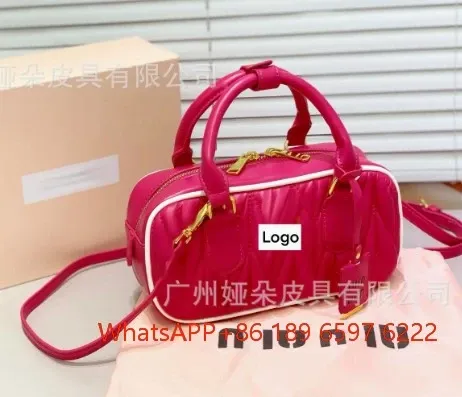 Miu Miu Mini Bowler Bag Pink with White Trim Handbag - 1