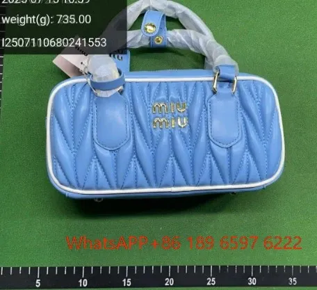 Miu Miu Matelassé Mini Bag Light Blue Handbag - 1