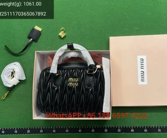 Miu Miu Matelassé Mini Handbag Black Handbags - 1